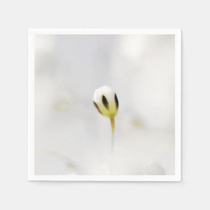 Elegant White Flower Bud Paper Napkin