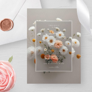 Elegant White Flowers   3D Frame   Unique Wedding Invitation