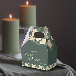 Elegant White Flowers Bridal Shower Favour Boxes