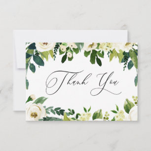 Elegant White Flowers Elegant Thank You Card