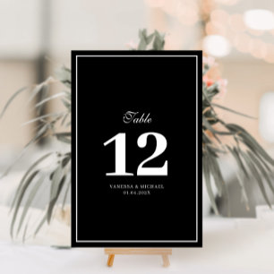Elegant white frame wedding table number