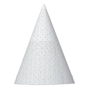 Elegant White Geometric Birthday Party Hat