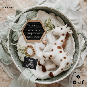Elegant white giraffe pregnancy announcement 