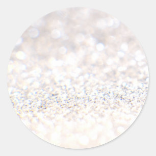 Elegant White Glitter  Classic Round Sticker