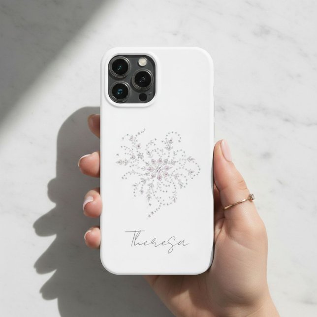 Elegant White Glitter Phone Case with Custom Name  (Creator Uploaded)
