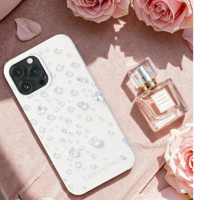 Elegant White Glitter Phone Case with Custom Name  (Creator Uploaded)