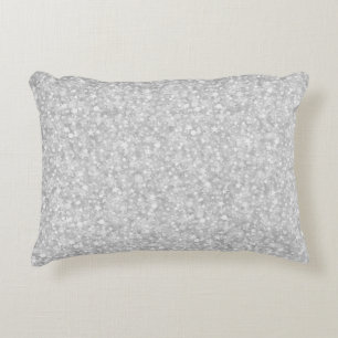 Elegant White Glitter & Sparkles Decorative Cushion