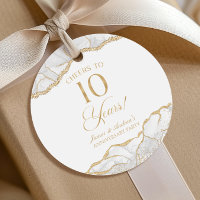 Elegant White Gold Agate 10th Anniversary Party