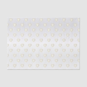 Elegant White Gold and Satin Diamond Hearts Tissue Paper