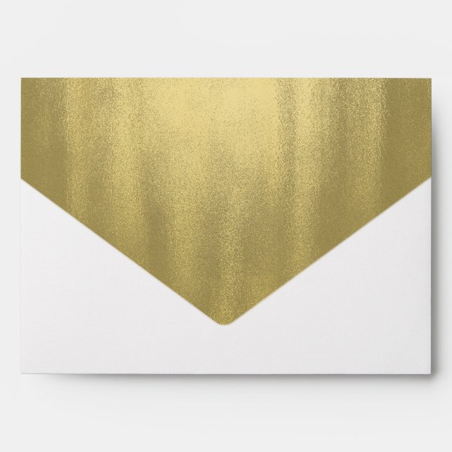 Elegant White Gold Faux Foil Envelope (Front)