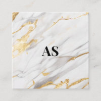 Elegant white gold faux glitter marble monogram