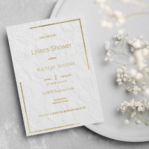 Elegant white gold floral lace Couples Shower Invi Invitation