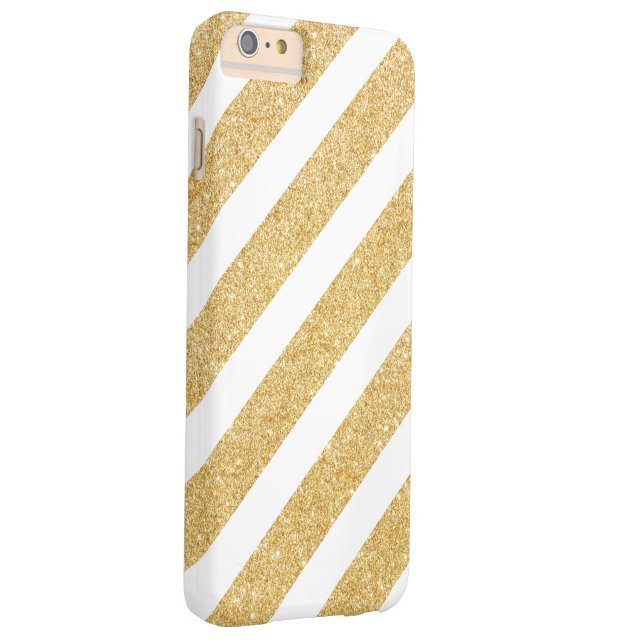 Elegant White Gold Glitter Stripes Case-Mate iPhone Case (Back/Right)
