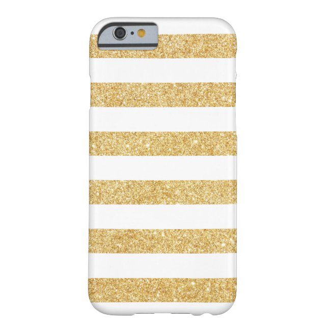 Elegant White Gold Glitter Stripes iPhone 6 case (Back)