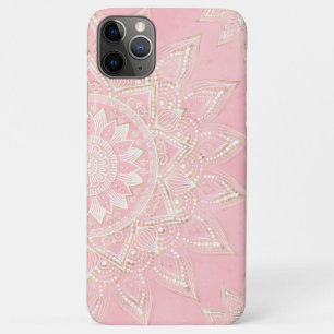 Elegant White & Gold Mandala Blush Pink Design iPhone 11 Pro Max Case