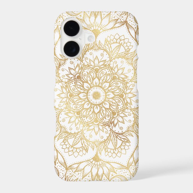 Elegant White Gold Mandala Floral  (Back)