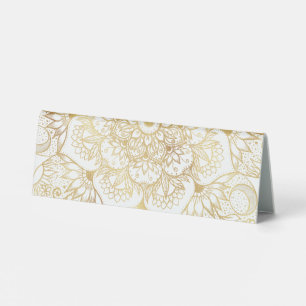 Elegant White Gold Mandala Floral