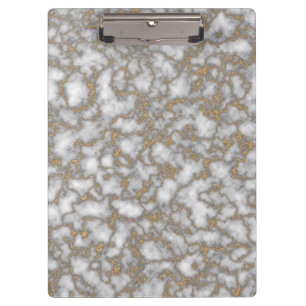 Elegant White Gold Marble Clipboard