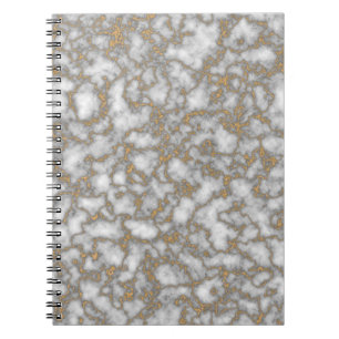 Elegant  White Gold Marble Notebook