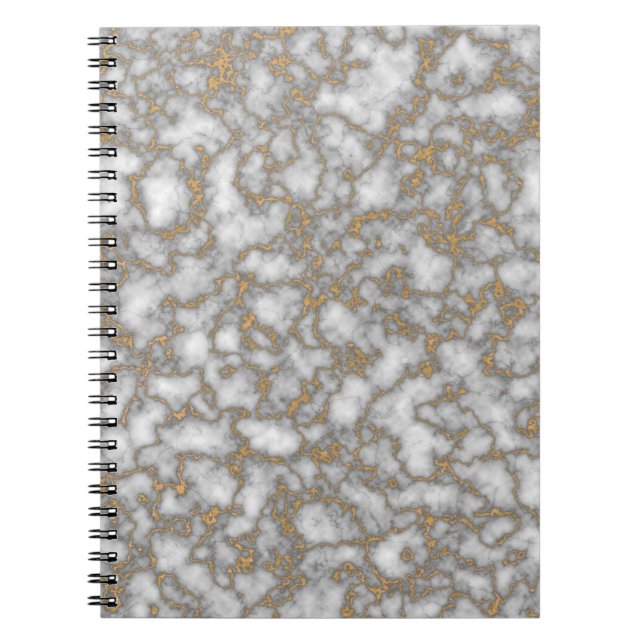 Elegant  White Gold Marble Notebook (Front)
