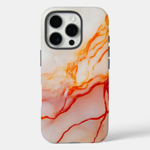 Elegant White & Gold Marble Pattern iPhone 16 Pro Case