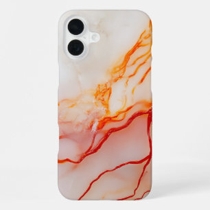 Elegant White & Gold Marble Pattern iPhone 16 Plus Case