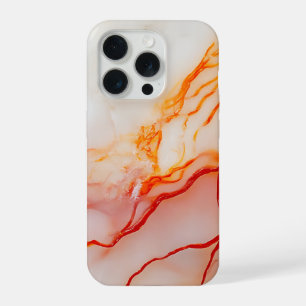 Elegant White & Gold Marble Pattern iPhone 15 Pro Case