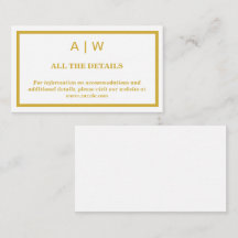 Elegant White Gold Minimal Wedding Enclosure Card