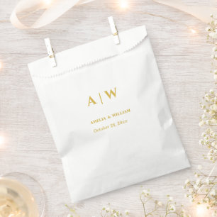 Elegant White Gold Minimal Wedding Match Box Favour Bag