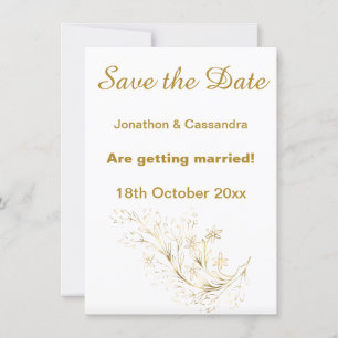 ELEGANT WHITE GOLD PASTEL MARBLE SAVE THE DATE