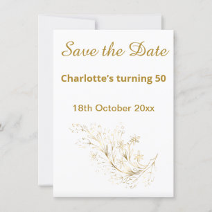 ELEGANT WHITE GOLD PINK LACE SAVE THE DATE