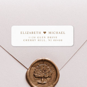 Elegant White Gold Wedding Return Address Label
