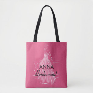 Elegant White Gown Bridal Shower Tote Bag