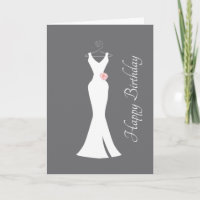 Elegant White Gown on Grey - Stylish Birthday