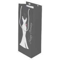 Elegant White Gown on Grey - Stylish Birthday