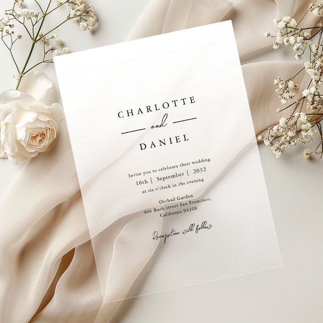 Elegant White Gradient Acrylic Wedding Invitation (Elegant White Gradient Acrylic Wedding Invitation)