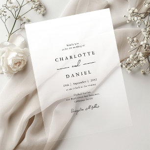 Elegant White Gradient Acrylic Wedding Invitations