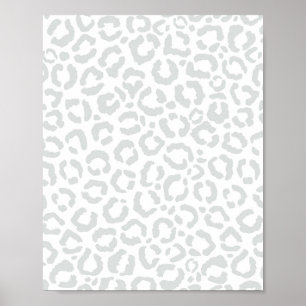 Elegant White Gray Leopard Cheetah Animal Print