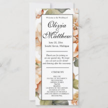 Elegant white green orange boho  floral program 