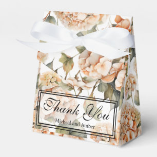 Elegant white green orange boho watercolor floral  favour box