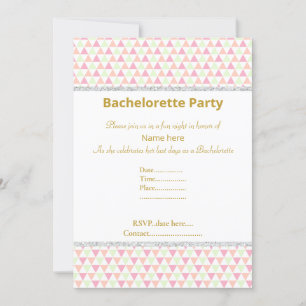 ELEGANT WHITE GREEN PINK BACHELORETTE INVITATION