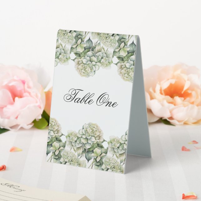 Elegant white green watercolor floral hydrangeas (In SItu (Wedding))