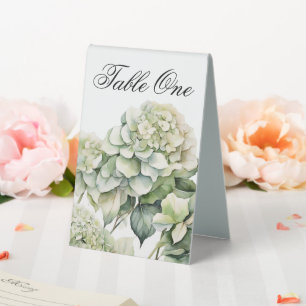 Elegant white green watercolor floral hydrangeas
