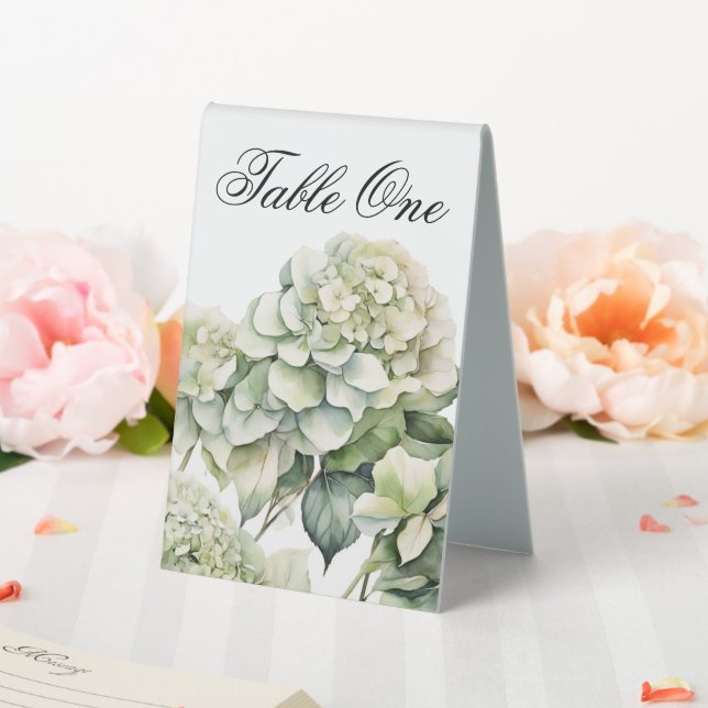 Elegant white green watercolor floral hydrangeas (In SItu (Wedding))