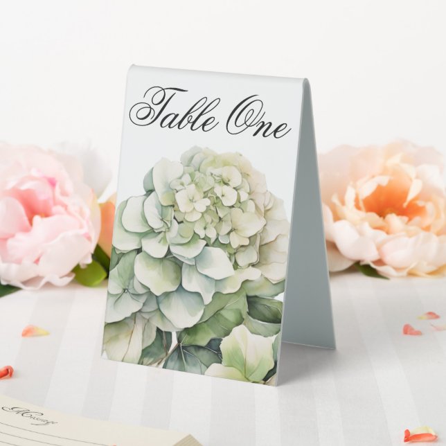 Elegant white green watercolor floral hydrangeas (In SItu (Wedding))