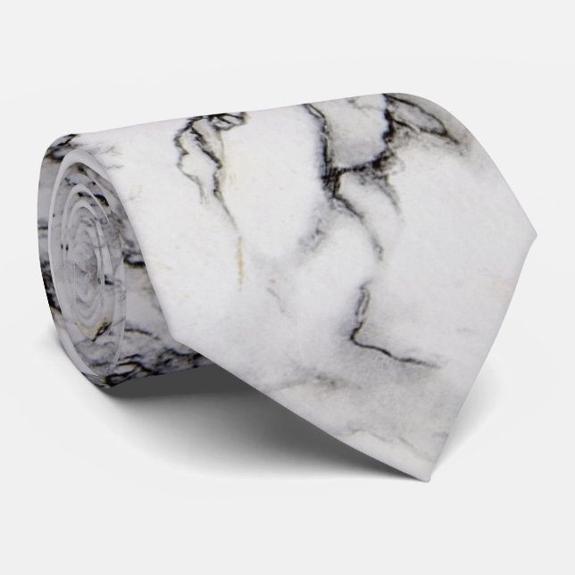 Elegant White Grey And Black Grain Tie (Rolled)