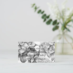 Elegant white grey black floral watercolor  enclosure card