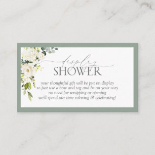 Elegant White Grey Green Display Shower Enclosure Card