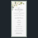 Elegant White Grey Green Floral Watercolor Program<br><div class="desc">A formal wedding program features a beautiful bouquet of white flowers such as roses and hydrangea paired with gorgeous botanical greenery and bordered in a soft grey green. Personalise your details accented with beautiful modern hand lettered calligraphy. This program was designed for a large wedding, such as a full Catholic...</div>
