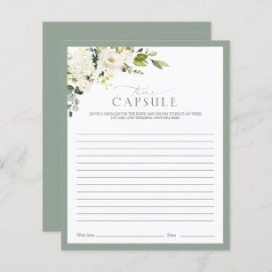 Elegant White Grey Green Time Capsule Shower Game